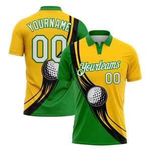 Chemise Polo de Golf pour Hommes de Haute Qualité à Manches Courtes avec Boutons sur le Devant, Coupe Classique, Séchage Rapide, Impression Personnalisée - Product Image 1