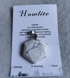 Pendentif Collier en Pierre Naturelle de Guérison, Pyrite en Forme d'Hexagone Sculpté, Bijou Anti-Energie Négative, Souvenir, Vente en Gros - Product Image 6