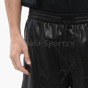 กางเกงขาสั้นหนังผู้ชายแบบใหม่สั่งทำพิเศษ - แบบเรียบง่ายลำลองเอวกลาง สีตามสั่ง ระบายอากาศได้ดี แห้งเร็ว คุณภาพสูง ผลิตในปากีสถาน - Product Image 5