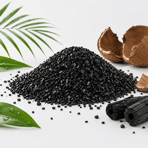 Granulés de charbon actif de coque de noix de coco Krclean, qualité industrielle, adsorbant non ionique pour le traitement des eaux usées et de l'eau potable - Product Image 1