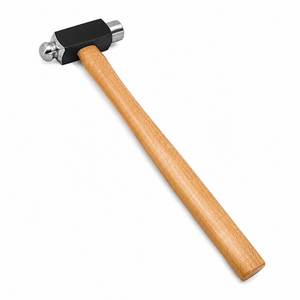 Martillo de punta esférica con mango de madera y cabeza metálica, herramienta de joyería y forja, forma redonda, equipo para manualidades DIY - Product Image 2