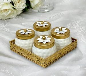 Premium Quality Brass Dry Fruit Serving Jar with Lid Luxury <b>Tabletop</b> <b>Storage</b> Container for Hotel - Product Image 4