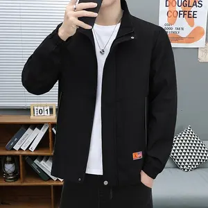 2023 Men's High Quality Casual Outerwear Autumn Winter <b>Windbreaker</b> with Zipper and Plush Lining <b>Black</b> Green Red - Product Image 1