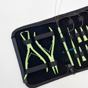 Wholesale Surgical Grade Stainless Steel Hair <b>Extension</b> <b>Micro</b> Ring Applicator and Removal Pliers Tools Kit Set - Product Image 3