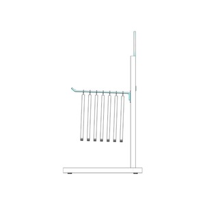 Expositor de Calcetines Horizontal en Forma de L de Metal Ligero para Mostrador con 3 Soportes para Tiendas de Abarrotes y Tiendas de Conveniencia - Product Image 5