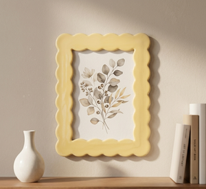 Luxury Resin Photo Frame with Modern Scalloped Design & <b>Mirror</b> Polish Finish for <b>Tabletop</b> Home Decor Wall Hanging Photo Holder - Product Image 3