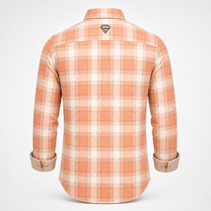 Camisa a cuadros de franela de alta calidad para hombre, fabricada a medida, de manga larga, informal, con botones, de algodón. - Product Image 4