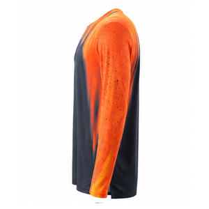 Customize Logo Design Motocross V Neck Jersey Breathable Comfortable Long Sleeve Sportswear <b>Polyester</b> Quick Dry Motocross Jersey - Product Image 2