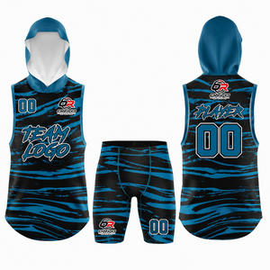 Ensemble de maillot de rugby sublimé ORVO Sports Team Panthers, à capuche, sans manches, respirant, ajusté, uniforme adulte, toutes saisons - Product Image 3
