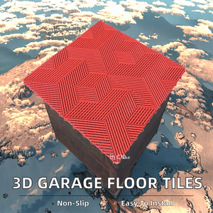 Tapis de sol de garage antidérapant en PVC breveté par l'usine, nouvelles dalles 3D emboîtables, installation facile, design graphique vinyle pour atelier intérieur - Product Image 2