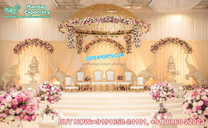 Décoration de scène de mariage traditionnelle avec cadres en forme d'éléphant pour salles de mariage d'Inde du Sud, décoration de scène d'éléphant pour mariage, aménagement de scène de mariage sri-lankais, États-Unis - Product Image 6