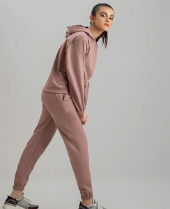 OEM personnalisé vente en gros femmes à manches longues fermeture éclair pull survêtement surdimensionné coton lâche entraînement Jogging porter imprimé conception - Product Image 3