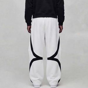 OEM Mid Weight 320 GSM Custom <b>Men's</b> Sweatpants 100% Cotton Eco-Friendly Breathable 2 Tone Street Wear Casual <b>man</b> Panel <b>trouser</b> - Product Image 6