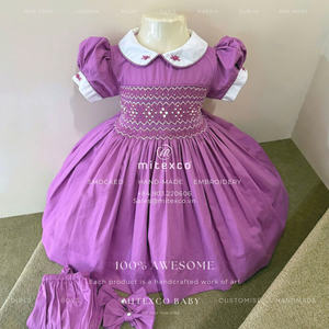 Vestidos Florales con Bordado a Mano Personalizados para Niñas Pequeñas - 100% Algodón, Bordados, Ropa Artesanal de Boutique - Product Image 4