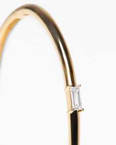 Baguette Cut Lab Grown Diamond <b>Cuff</b> <b>Bracelet</b> Custom 14K Solid Gold Dainty Hinged Bangle Stacking Bangles Factory Price Wholesale - Product Image 5