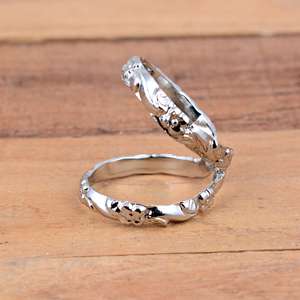 SHYAM JEWELRS Luxury Unisex 925 Sterling Silver Silver Plated Zig-Zag Splint <b>Ring</b> <b>Adjustable</b> Arthritis Joint Support Everyday - Product Image 3