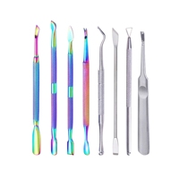 Pousse-cuticules professionnel en acier inoxydable double extrémité, réutilisable, avec manche confortable, pour manucure, en coffret – Qualité supérieure ODM