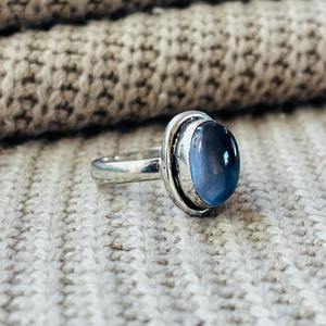 Vintage <b>Silver</b> Plated Grey Moonstone Brass <b>Ring</b> Vintage Tribal <b>Solitaire</b> Wholesale <b>Ring</b> for Women - Product Image 2