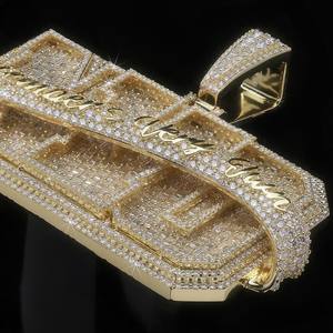 Luxury Hiphop Custom Fine Jewelry 925 Silver <b>Iced</b> Out Bling VVS Moissanite Initial Letter Charm Pendant Man Trendy for Certified - Product Image 4