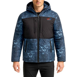 Vestes en duvet pour hommes avec fermeture éclair et capuche, style personnalisé avec logo, vestes en duvet pour hommes - Product Image 1