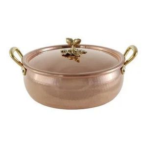 Handmade Hammered <b>Copper</b> Cooking Pot with Brass Handles Elegant Casserole Dish for Dining <b>Table</b> and Catering - Product Image 3