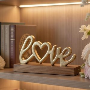 Décoration Murale en Métal avec Base en Bois, Cadeau pour Anniversaire de Mariage, Anniversaire, Décoration d'Intérieur - Product Image 5