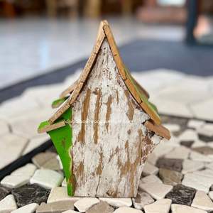 Fournitures de jardin artisanales, décoration intérieure, pots de fleurs / plantes avec design maison, bois de bateau recyclé, couleur originale, vente en gros - Product Image 5