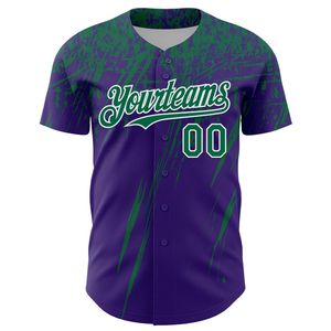 Maillot de baseball personnalisé sublimé, entièrement boutonné, 100 % coton biologique, antibactérien, col en V, manches courtes, séchage rapide, logo frontal - Product Image 2