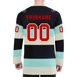 Custom Team Ice Hockey Jersey OEM Wholesale USA Supplier Personalized Uniform Embroidery Logo Sportswear 100% Polyester - Product Image 6