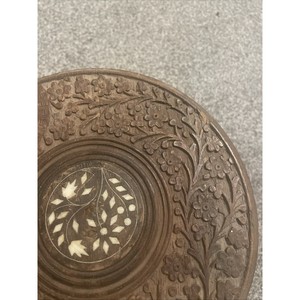 Handcrafted Sheesham Wood Carved Decorative <b>Plate</b> with Inlay | Wholesale - Product Image 3