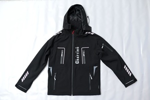 Lightweight and comfortable motor <b>bike</b> <b>jacket</b> with stretch softshell material removable thermal lining and hood - Product Image 2