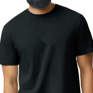 เสื้อยืดแขนสั้นสีดำสำหรับผู้ชายรุ่นใหม่ ทรงปกติ ผ้าฝ้ายเจอร์ซีย์ 100% คอกลม ดีไซน์เรียบง่าย สีพื้น - Product Image 6