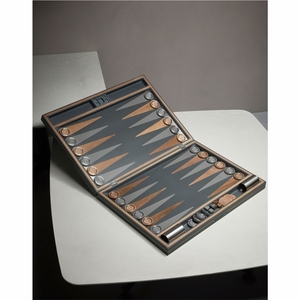 Jeu de backgammon professionnel de luxe en cuir PU, plateau de jeu haut de gamme à motifs gaufrés |   Coffret Cadeau de Luxe Portable Grande Taille - Product Image 5