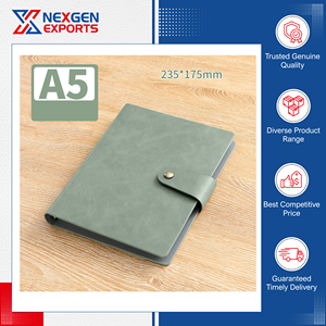 Carpeta de Anillas de Cuero PU de Calidad Superior Disponible en Grandes Cantidades, Encuadernación en Espiral, Correa Elástica, Portaplumas, Mejor Precio del Mercado - Product Image 3