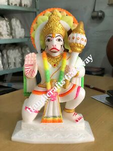 Escultura de Mármol de Hanuman - Decoración Tradicional Hecha a Mano para el Hogar - Product Image 4