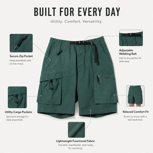 High Quality Men's Tactical <b>Cargo</b> Shorts Multi-Pocket Quick Dry Outdoor Hiking Utility Shorts with Adjustable Belt Summer Wear - Product Image 6
