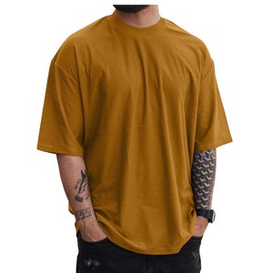 T-shirt unisexe surdimensionné en coton 100% 250g, épaules tombantes, impression sérigraphique, logo personnalisé, pour hommes - Product Image 2