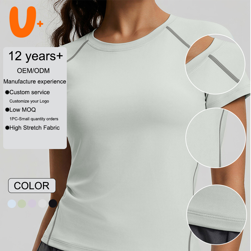 New Breathable Casual Gym Shirts Round Neck Custom logo Sports Fitness Wear High-quality Summer Loose Round Neck Yoga Top