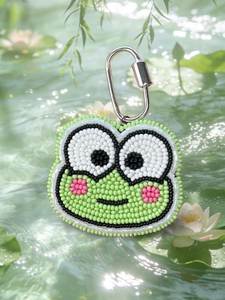 Premium Eco-Friendly Classic Embroidery Beaded Handcrafted Seed Bead Floral <b>Keychain</b> Key Holder Purse Charm Fashion Accessory - Product Image 6