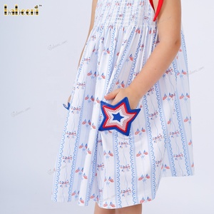 Traje de Baño Casual para Niñas Twirl & Shine, ODM OEM en Vietnam DR4258, Estampado Otoñal con Apliques de Algodón - Product Image 3