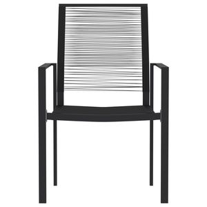 Ensemble de salle à manger en acier thermolaqué noir avec verre en rotin creux PVC pour jardin - Catégorie de produits : Ensembles de jardin - Product Image 4