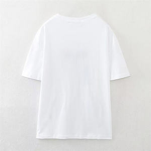 Casual Women's Slim Fit Breathable Short Sleeve T-Shirt Custom Printed <b>Round</b> Neck Summer Custom Color 100% Cotton - Product Image 2