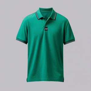 Polo de golf vert et violet avec finitions violettes, écologique, anti-humidité, en gros - Product Image 1