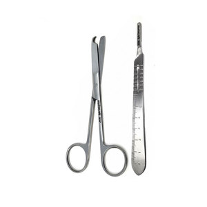Manual High Quality Surgical Instrument <b>Kit</b> <b>Suture</b> Stitch Scissors 4.5 Inch Scalpel Handle #4 10 Sterile Surgical Blades - Product Image 2