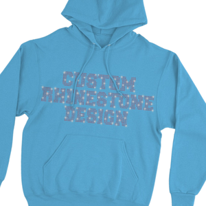 Sudadera con Capucha Azul para Hombre con Pedrería y Texto, de Algodón y Forro Polar, con Logotipo Personalizado, Estilo Urbano, Venta al por Mayor - Product Image 3