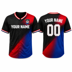 Camiseta de Béisbol Personalizada de Manga Corta con Cuello en V, Ajuste Atlético, Secado Rápido, Transpirable, 100% Poliéster Malla, Antibacteriana, Sublimada - Product Image 5