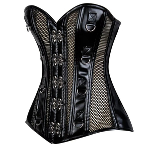 Women Leather Look Underbust Corset Shapewear Breathable Slimming <b>Waist</b> <b>Trainer</b> Front Hook and Eye Daily Wear - Product Image 2