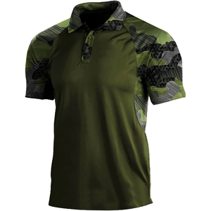 Summer Print Polo <b>Shirts</b> Men Fashion Camouflage <b>Patchwork</b> Short Sleeve Polos Outdoor Sports Fitness Tops Men's Breathable Tees - Product Image 4