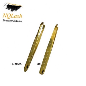 Pinzas para cejas de acero inoxidable, pinzas para quitar el pelo con logotipo personalizado, Color rosa, calidad perfecta, NQLASH - Product Image 6