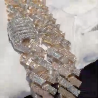 Cadena de Eslabones Cubanos de Lujo en Oro Rosa Helado con Moissanita VVS, Joyería Hip Hop, Cadena con Cierre Personalizado, Regalo de Compromiso, Plata